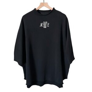 Frank & Eileen Effie Long-Sleeve Funnel Neck Capelet Navy Triple Fleece Size XL